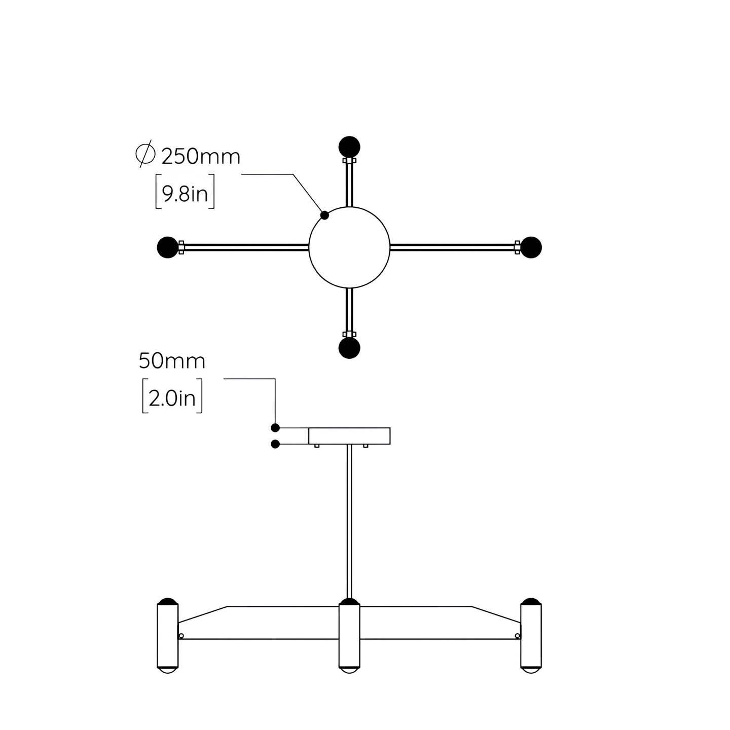 Surveillance Cross Surface Ceiling Canopy Blonde Brass